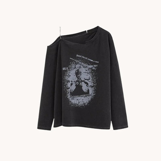 Vintage Off Shoulder Grunge T-Shirt Kia Day Design