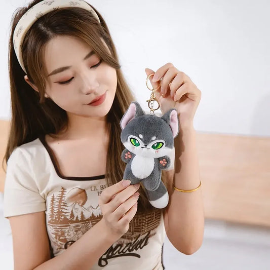 Kawaii Emotion Wolf Plush Toy - Cute Stuffed Wolf Doll - -