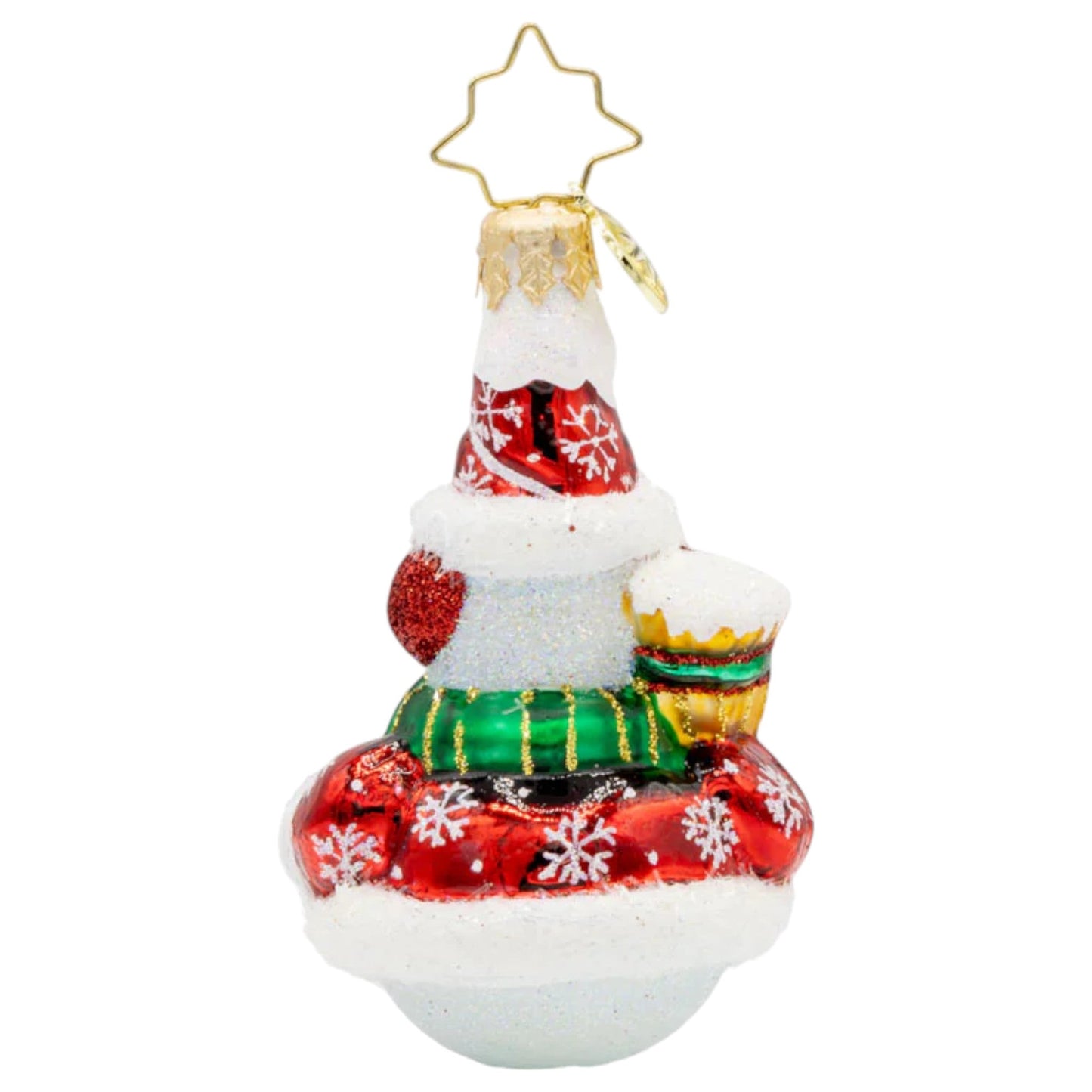 Christopher Radko Little Gem Glass Ornament - Swept Up Snowman Gem - - Christmas >> Ornaments >> Glass