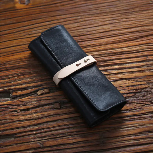 Handmade Genuine Leather Roll Pencil Case