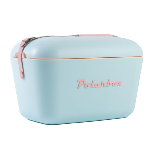 Polarbox Retro Cooler Portable 90s Style Ice Chest Extra Large Sky Blue Rose - - cooler