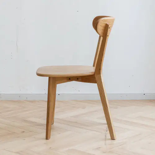 Solid Oak Natural Wood Chair - - chair