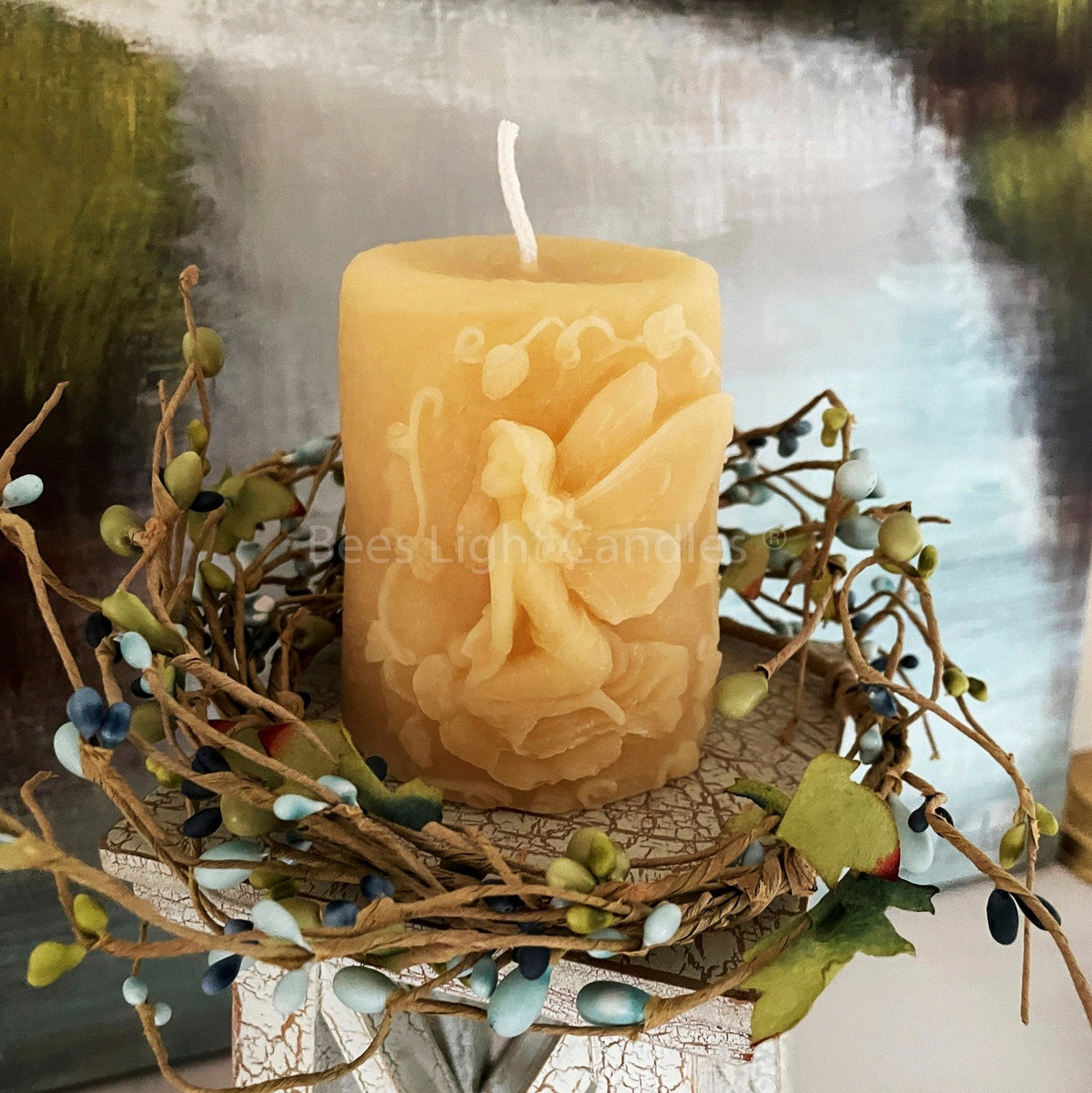 Fairy Pillar | Magical Pixie Beeswax Candle - - Candles