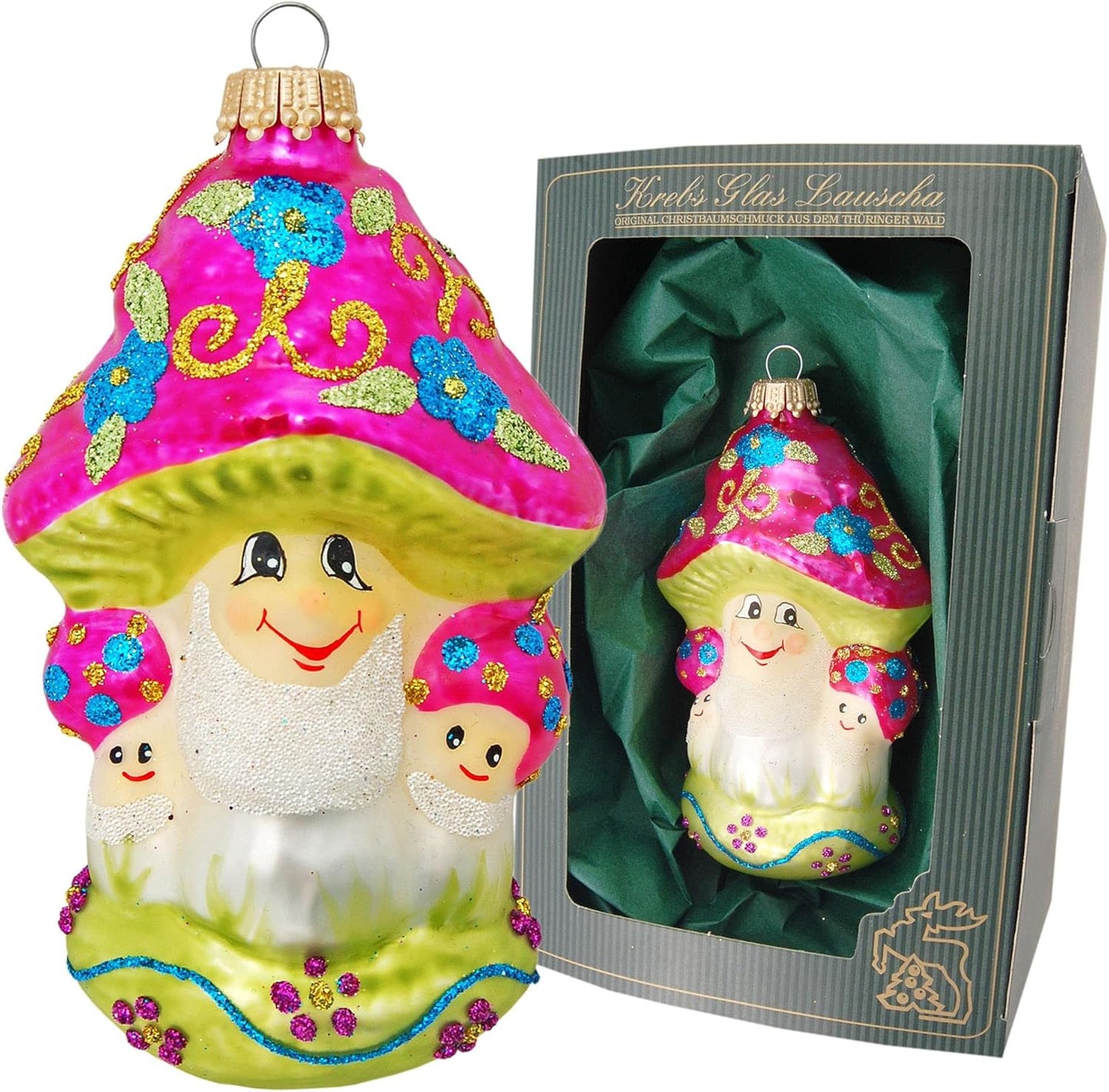 Enchanted Mushroom Pink Figurine - - Christmas >> Ornaments >> Glass