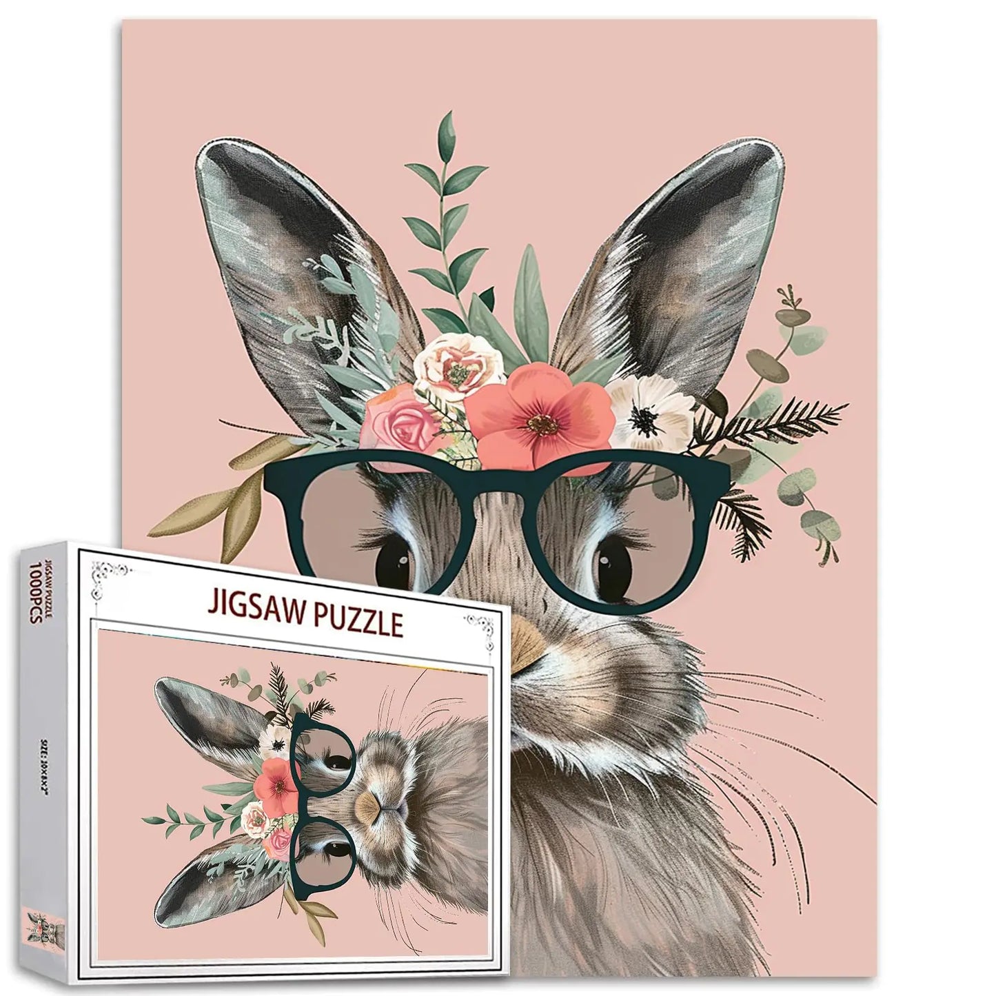Rabbit 1000 Piece Bunny Sunglasses Painting Jigsaw Puzzle - - puzzle