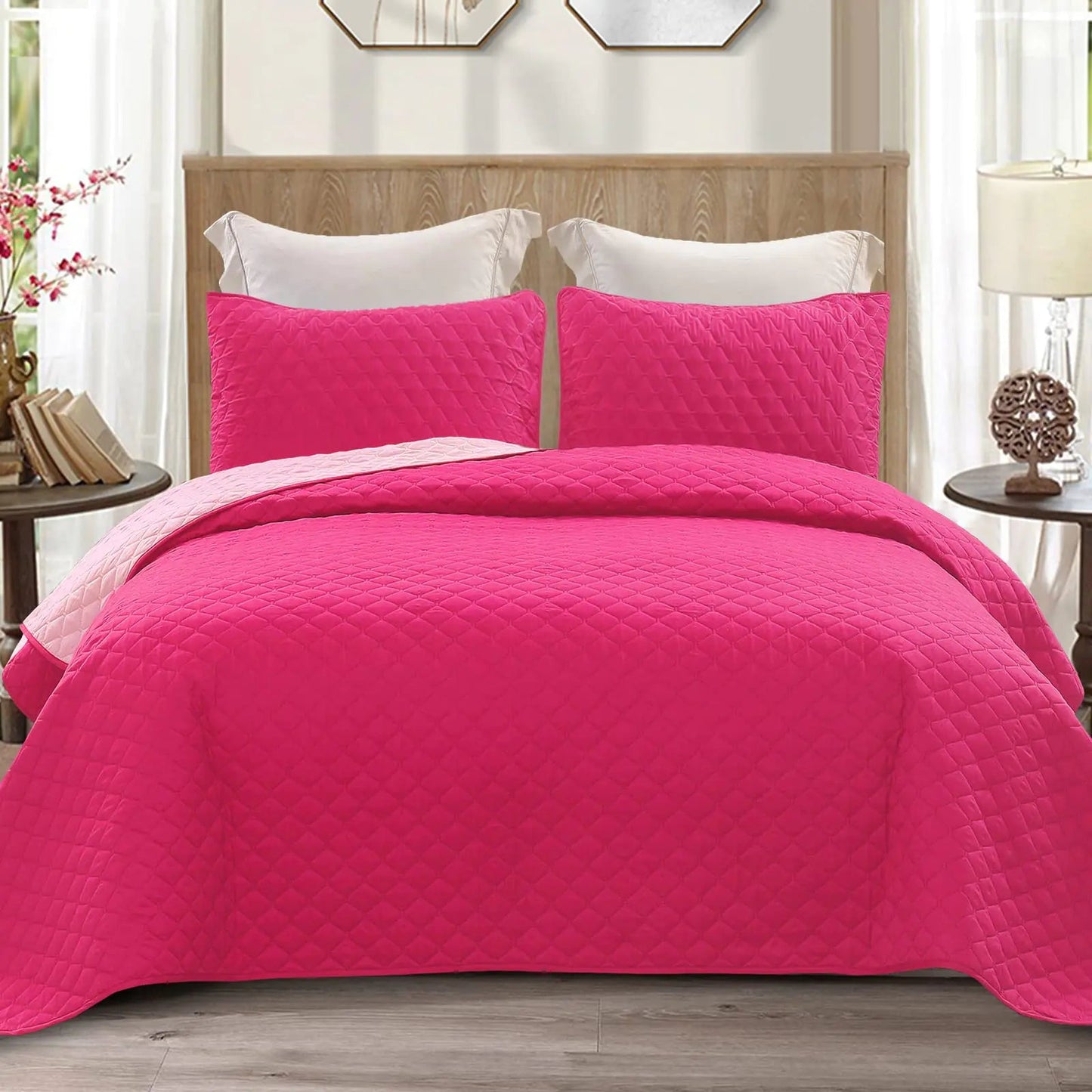 Hot Pink California King Bed Set - Kia Day Design