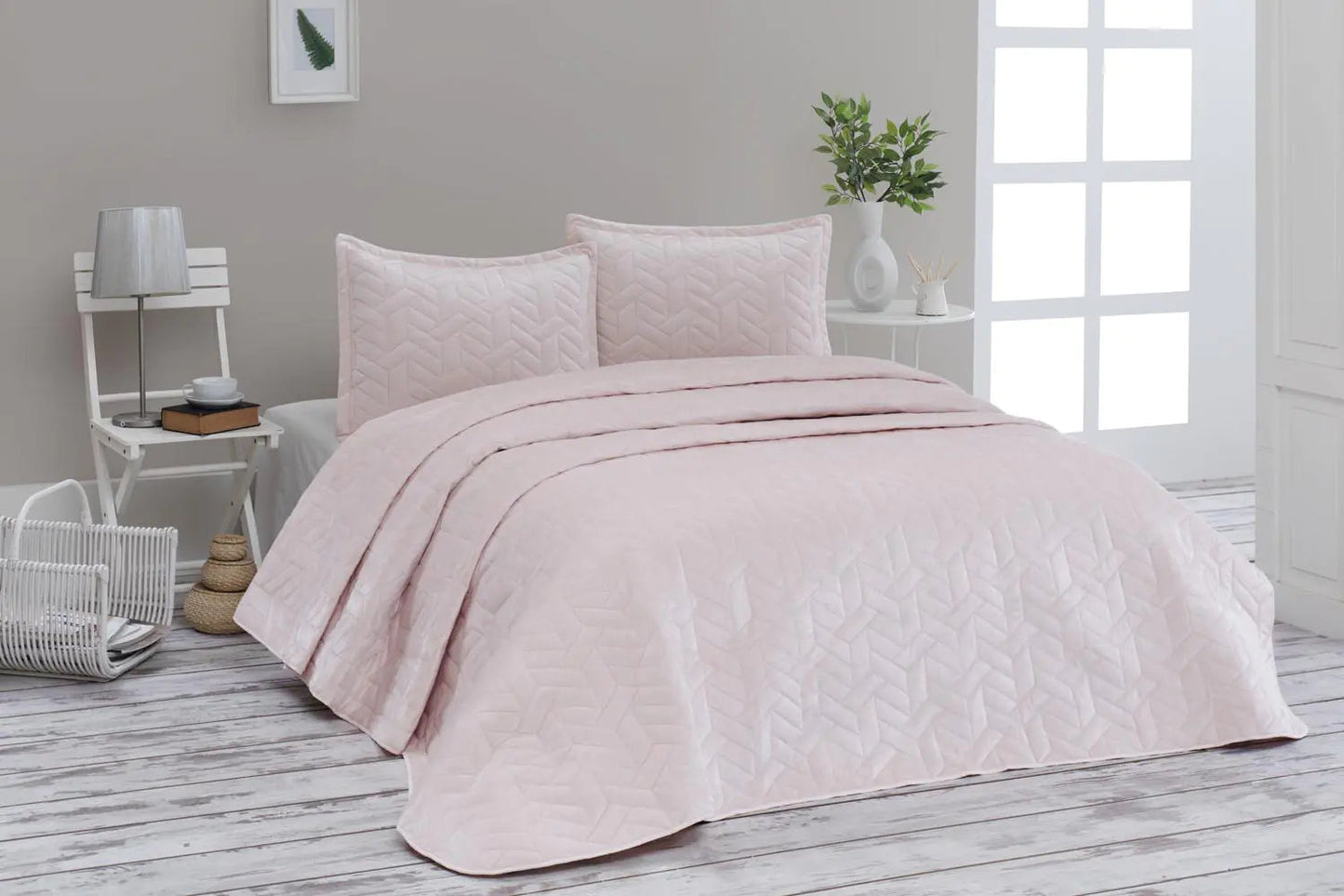 Dinarsu Bedspread Set Double Ruby Powder Kia Day Design