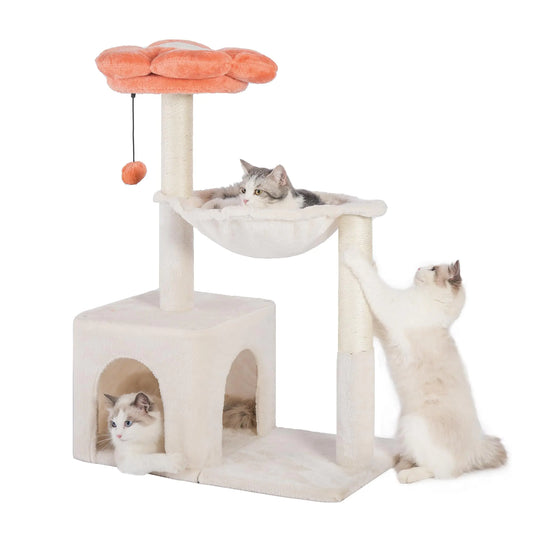 Pawfessor Flower Cat Tree 4 in 1 Cat Scratching Post - - cat tree