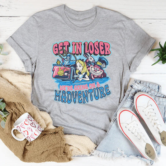 Get In Loser We're Going On A Madventure Tee - Athletic Heather - T-Shirt
