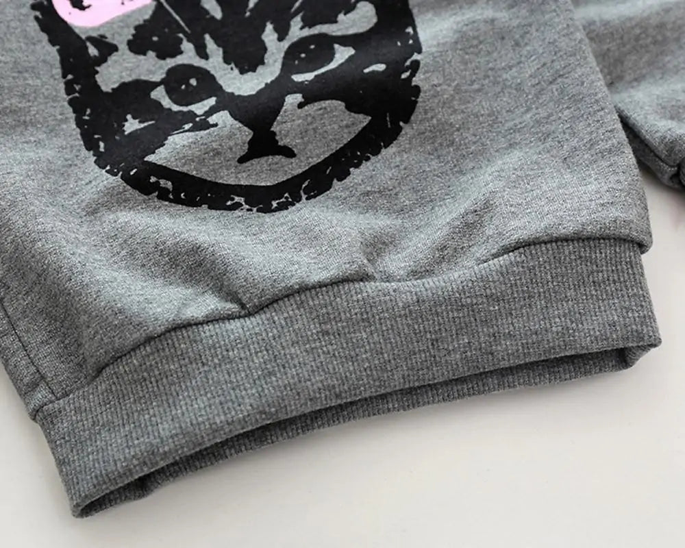 Long Sleeve Cats Print Tracksuit Kia Day Design