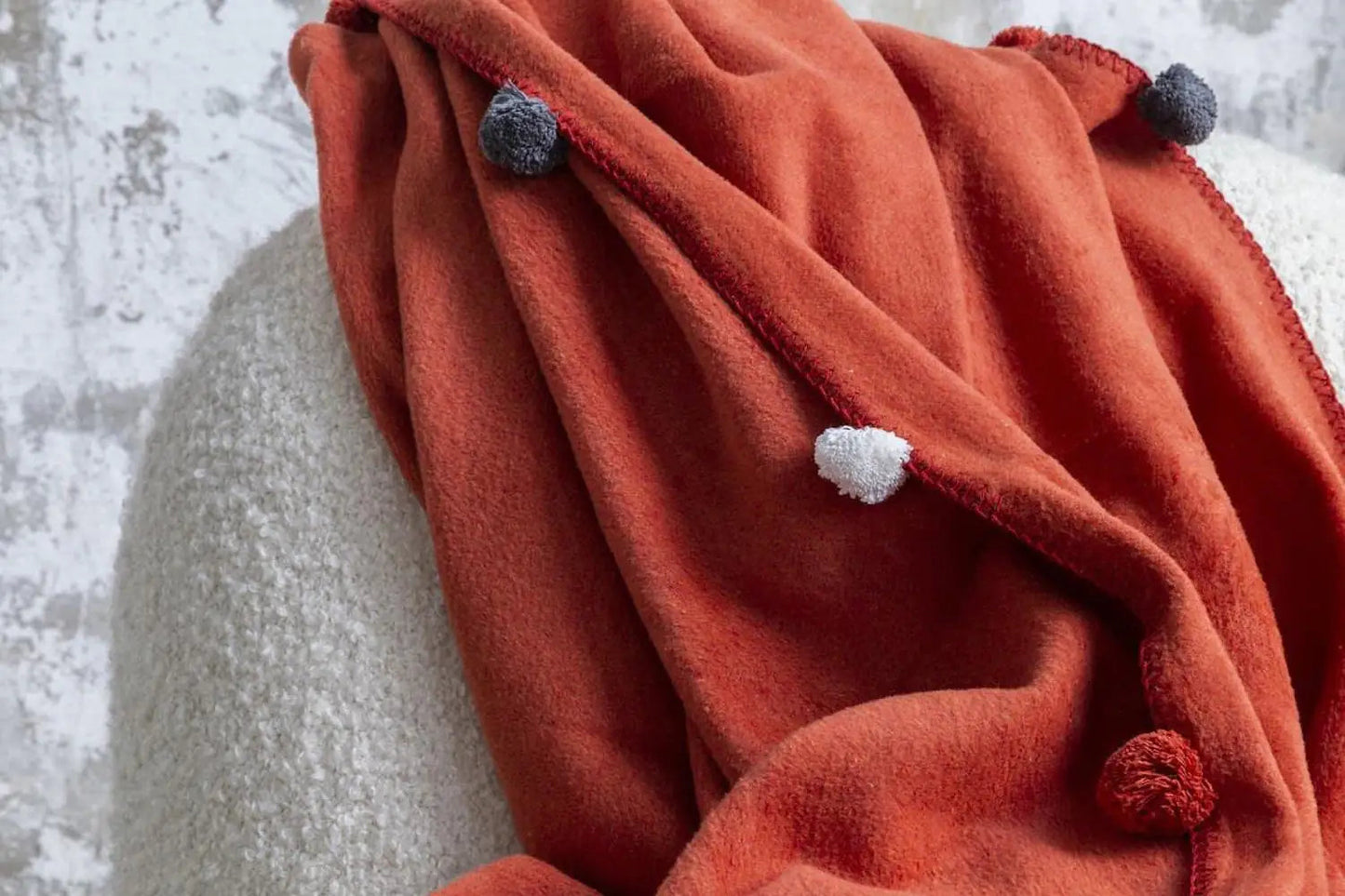 Dolce Bonita Home Double Bobble Pique Blanket 200x220, Brick Red Kia Day Design