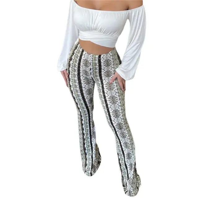 Elastic High Waist Pants For Women - Kia Day Design
