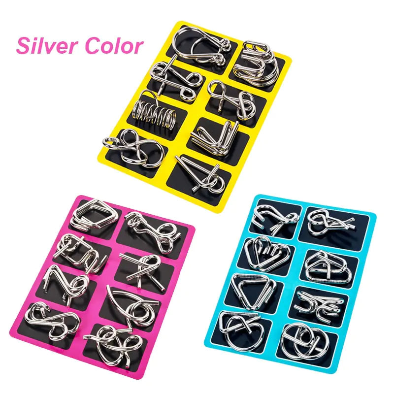 Metal Montessori IQ Brain Teaser Puzzle Sets