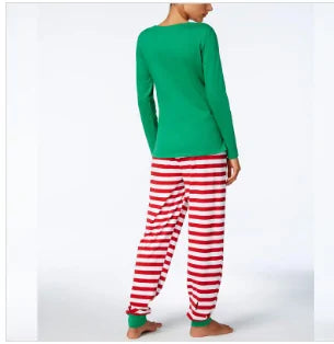 Christmas Pajama Sets Striped Print - Kia Day Design