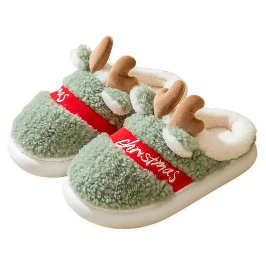 Thick Sole Christmas Deer Slippers - Kia Day Design