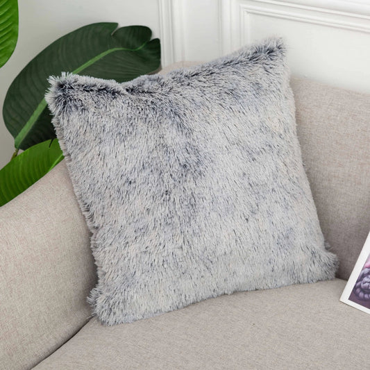 Gradient Color Shaggy Pillow Covers - - pillow cover