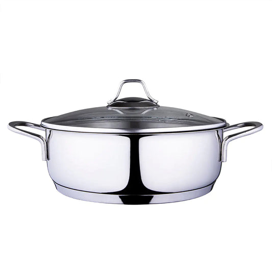 Serenk Modernist Stainless Steel Saute Pan, 24 cm Kia Day Design