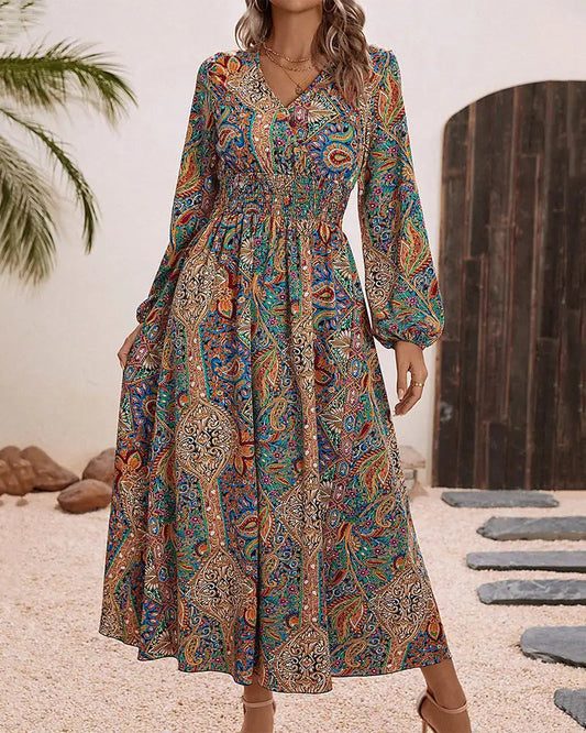 Bohemian Style Printed Long Dresses Kia Day Design