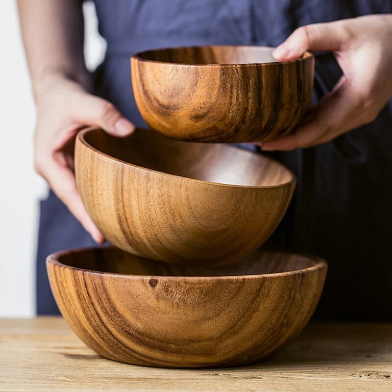 Natural Acacia Wooden Bowls - Kia Day Design