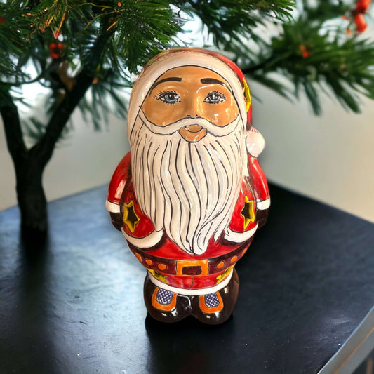 Talavera Santa Statue Hand-Painted Holiday Decor - - Talavera Statue