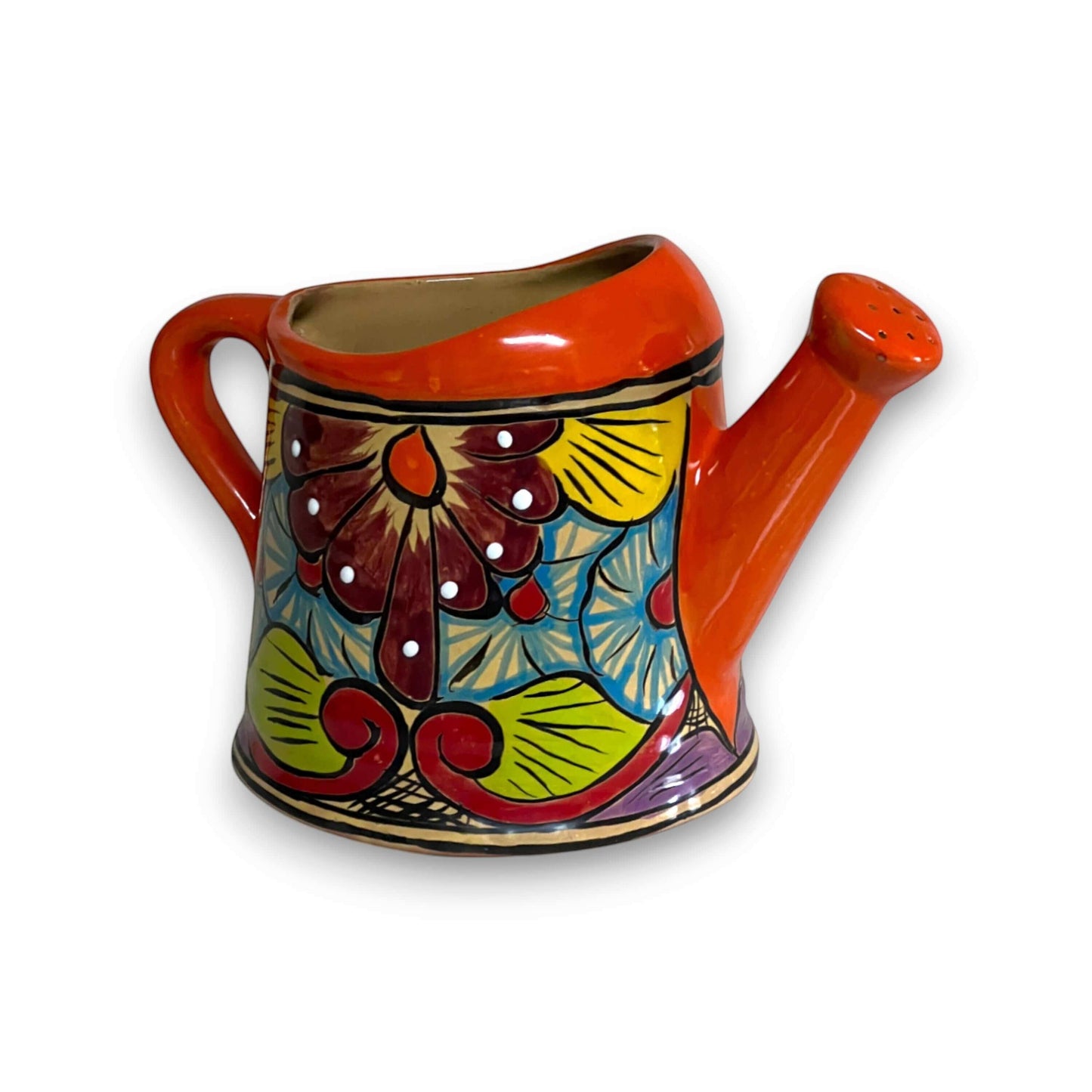 Talavera Watering Can Planter Hand-Painted Mexican Pottery - - Talavera Planter