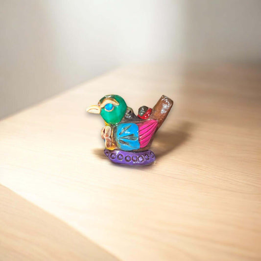 Small Aztec Bird Whistle Handmade Cultural Ceramic Decor - - Aztec Decor