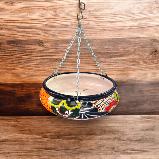 Handmade Talavera Hanging Flower Pot Mexican Planter for Home Decor - - Talavera Flower Pot