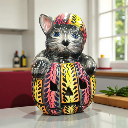 Talavera Pumpkin Animal Statue Whimsical Fall Decor - - Talavera Statue