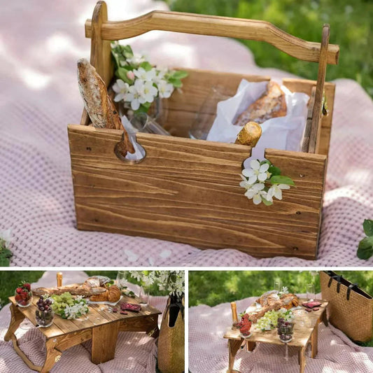 Folding Picnic Basket / Table Kia Day Design