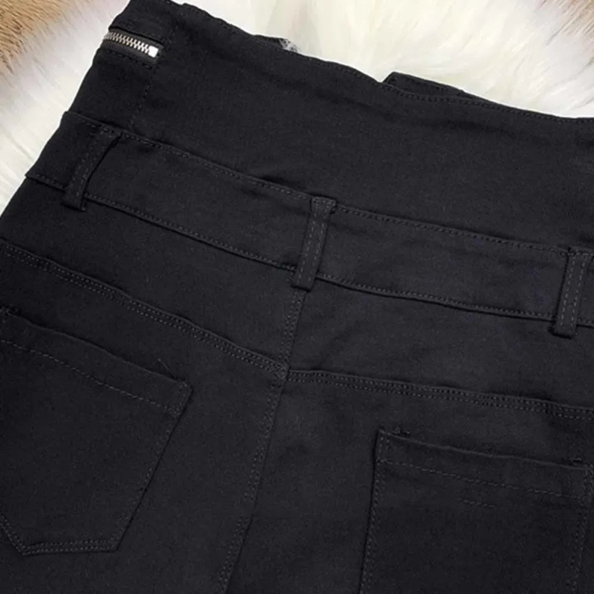 Korean Fashion High Waist Pencil Pants - -