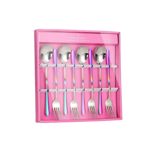 8 Pack Dinner Spoon Fork Set Service for 4 - Kia Day Design