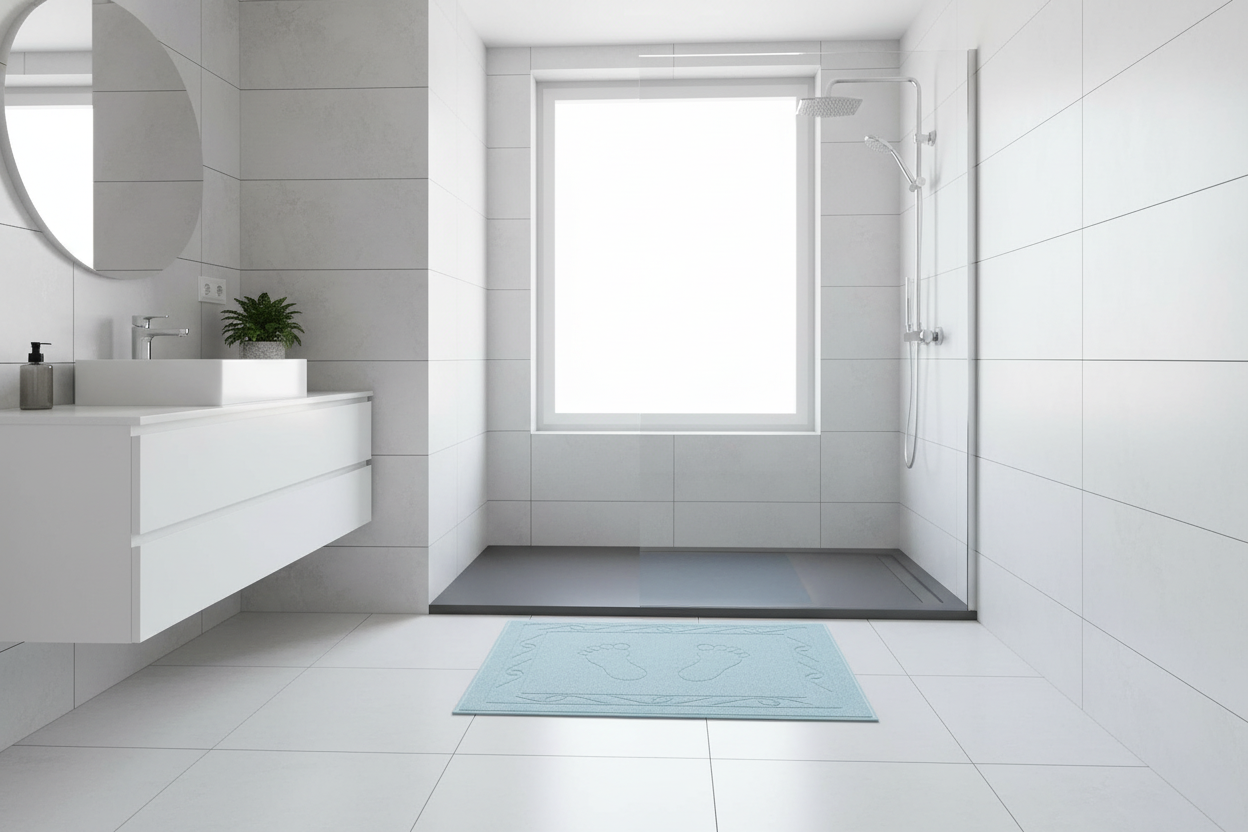Light Blue Hobby Hayal Patterned Bathmat - - bathmat