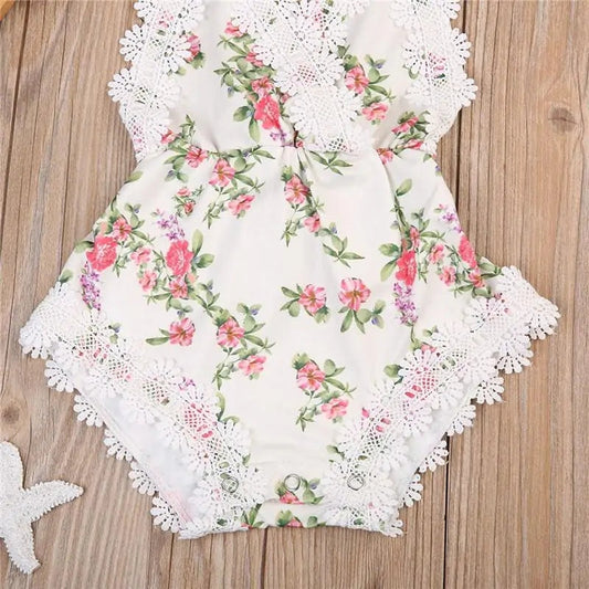 Baby Girl Floral Lace Romper Kia Day Design