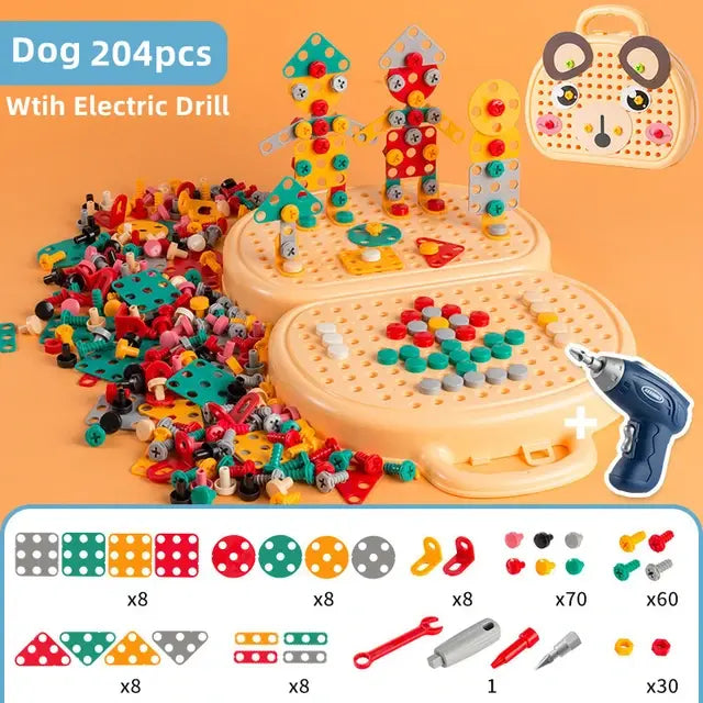 Childrens Electric Drill Toolbox Kit - Kia Day Design