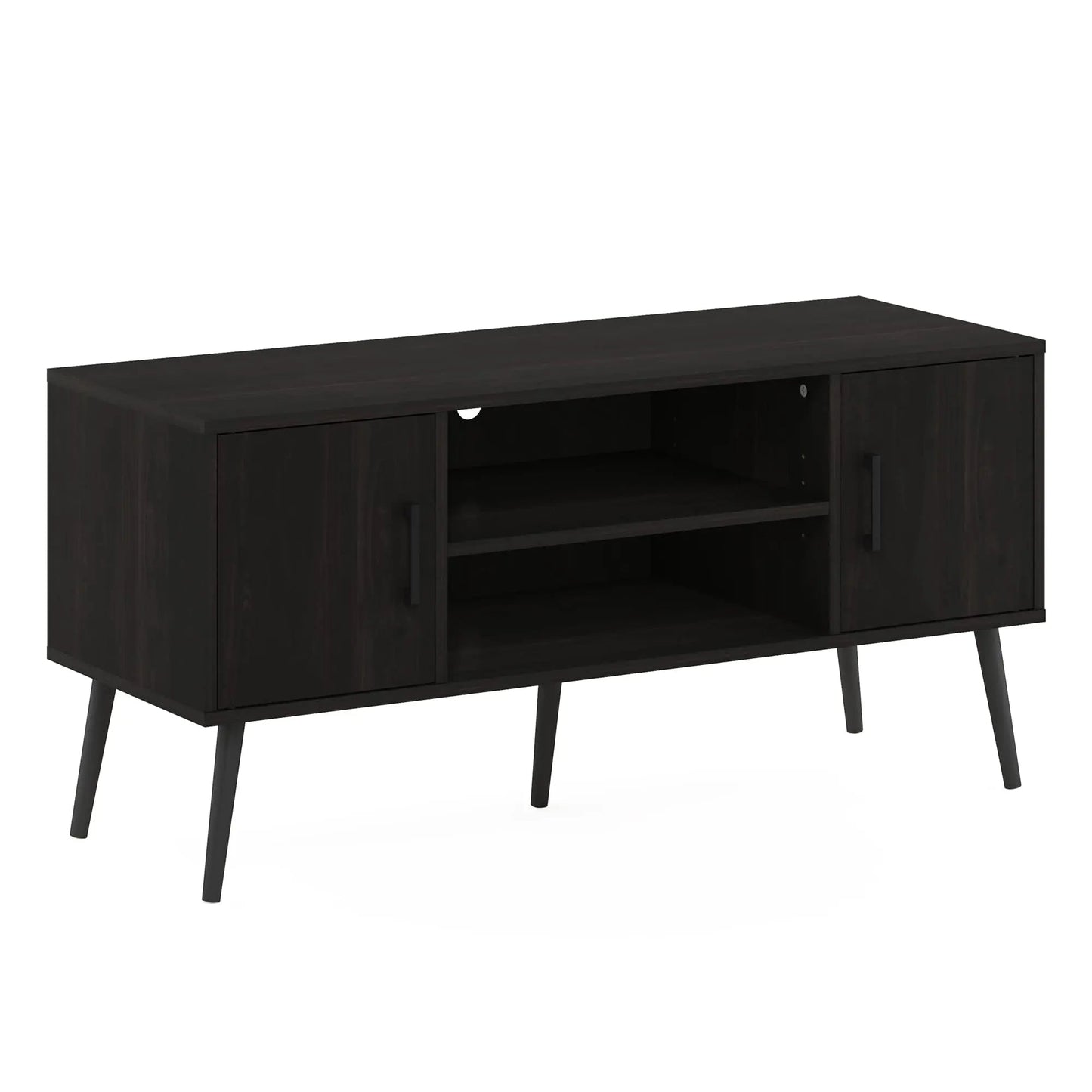 55 Inch TV Center with Doors and Open Shelves - - table