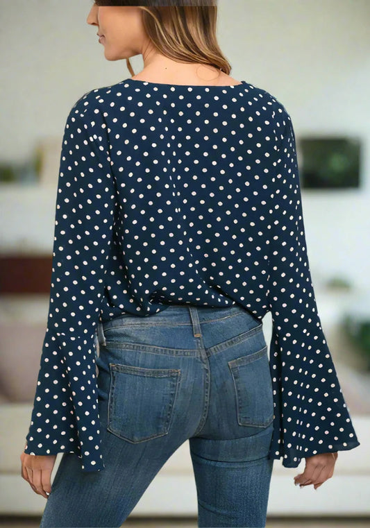 Bell Sleeve Dots Bodysuit Kia Day Design