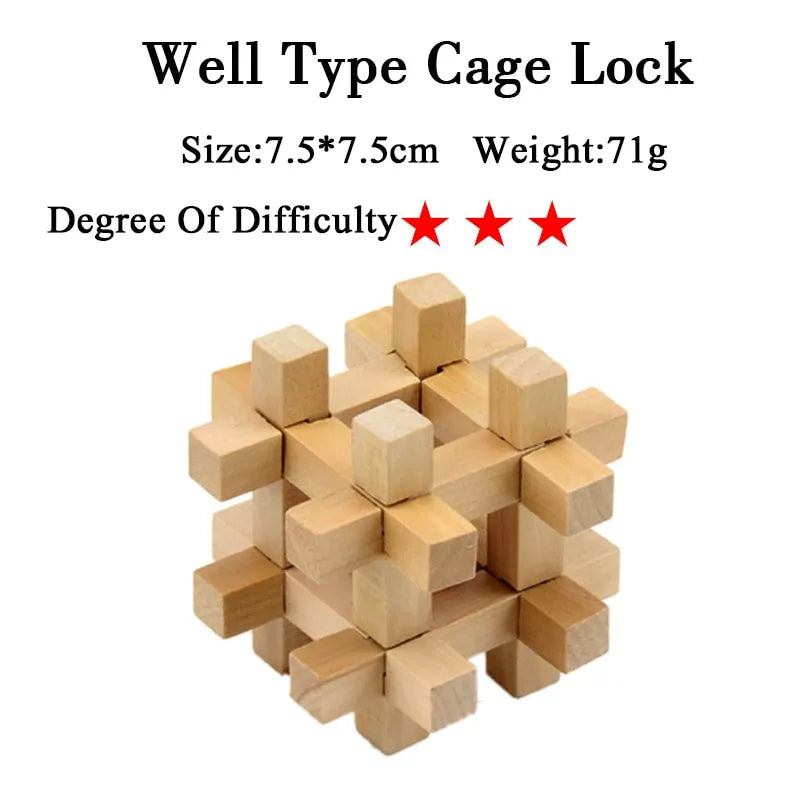 3D Wooden Brain Teaser Game - Kia Day Design