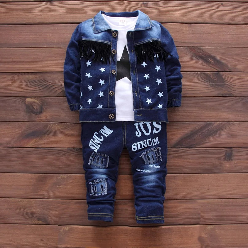 Baby 3-Piece Denim Set - Navy blue 12M - baby clothes