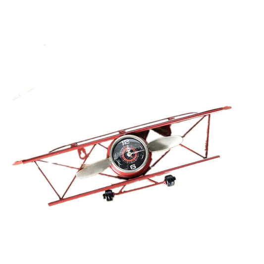 Vintage Airplane Wall Clock - Iron Art Home Decor - - wall clock