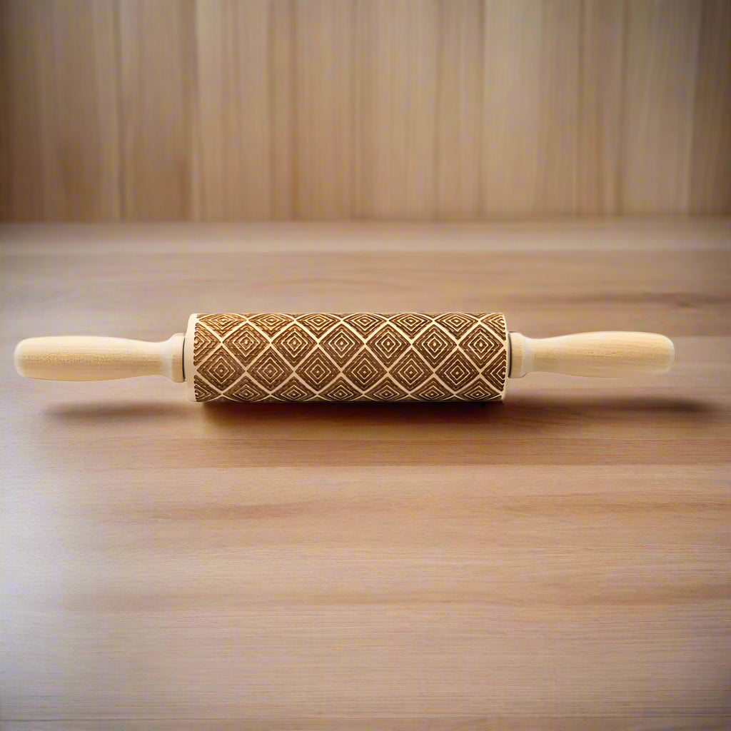Wooden Embossed Rolling Pin - Kia Day Design