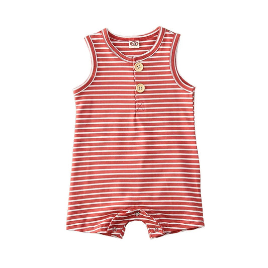 Baby Striped Romper: Sleeveless Summer Outfit Kia Day Design