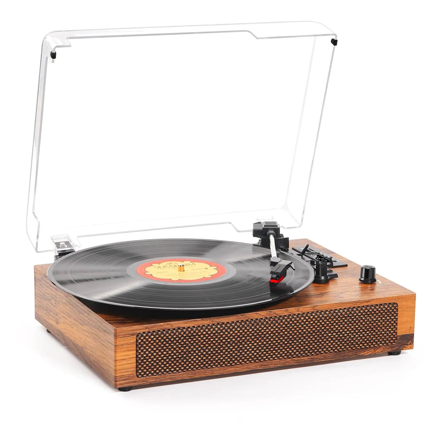 Vinyl Record Player with Built-in Bluetooth USB Recording Stereo Speakers 3 Speeds and 3 Sizes - Kia Day Design
