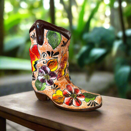 Colorful Boot Planter Handmade Talavera Pot - - Talavera Planter