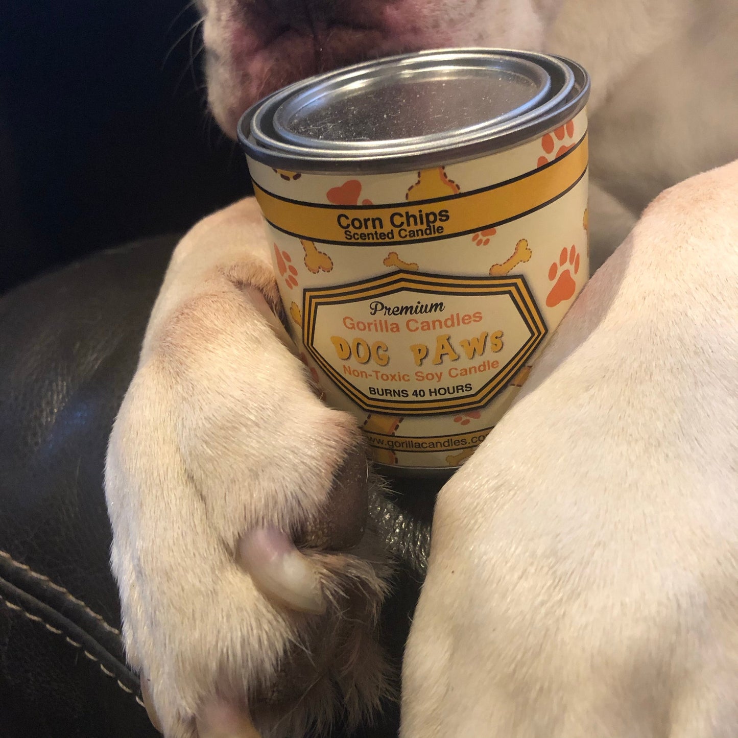 Novelty Dog Paws Corn Chips Scented Candle - - candle