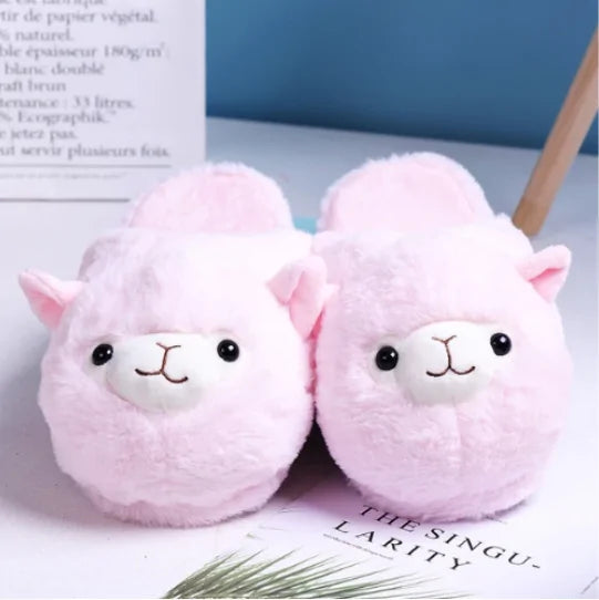 Fluffy Alpaca Slippers - Kia Day Design