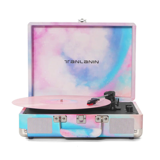 Watercolor 3-Speed Suitcase Vinyl Record Player - Kia Day Design