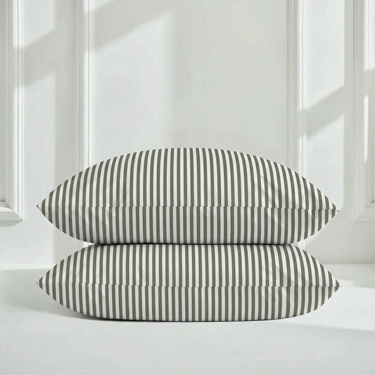 Luxe Australian Sateen Pillowcase Set - Ecru & Sage - Home - Bed