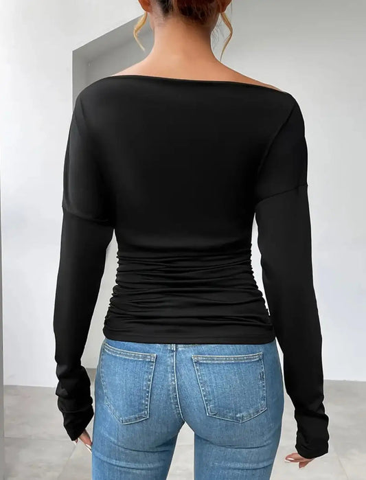 Black Off the Shoulder Top Kia Day Design