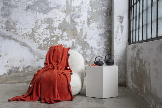 Dolce Bonita Home Double Bobble Pique Blanket 200x220, Brick Red Kia Day Design