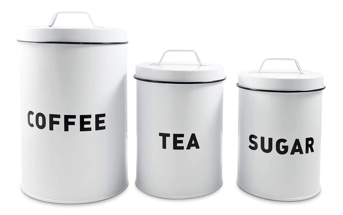White Metal Storage Canister Set - Kia Day Design